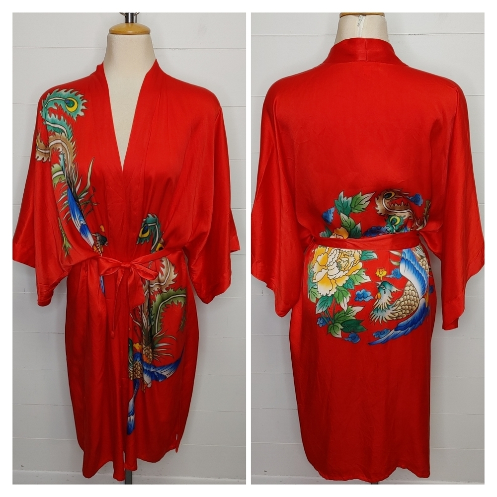 Daerli 100% Silk Printed Robe Size M